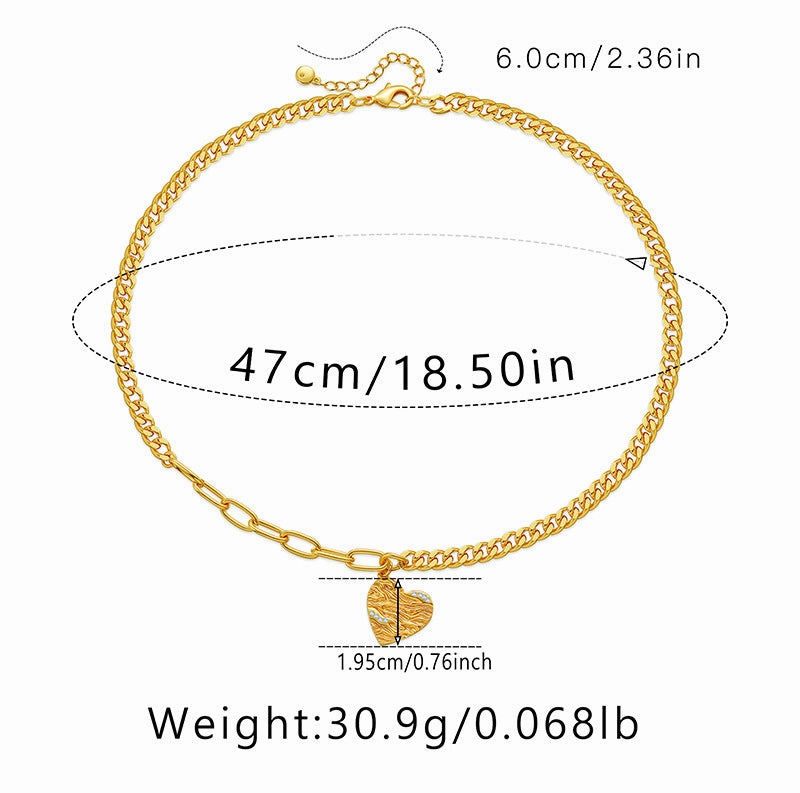Wholesale Real Gold Electroplated Thick Chain Heavy Metal Style Necklace