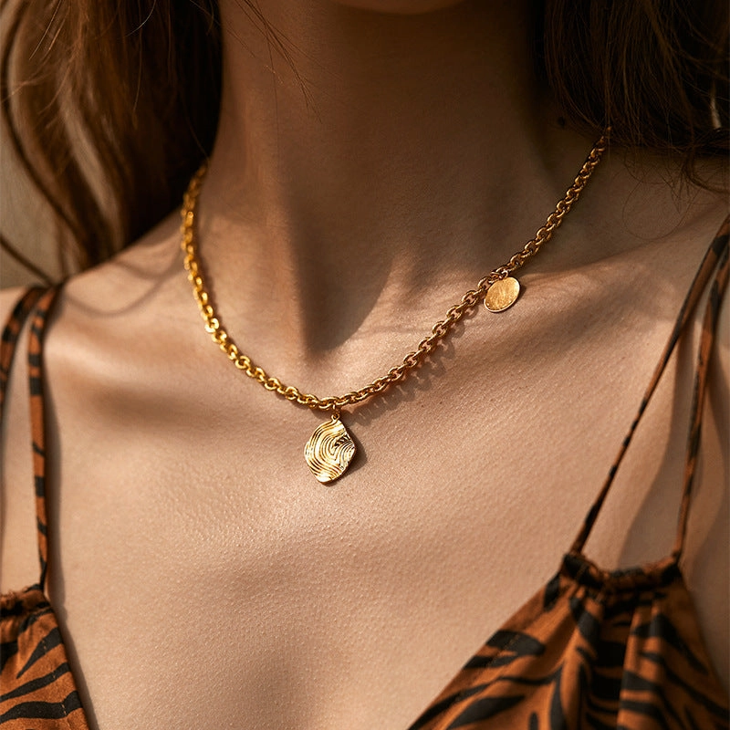 Wholesale Real Gold Electroplated Thick Chain Heavy Metal Style Necklace