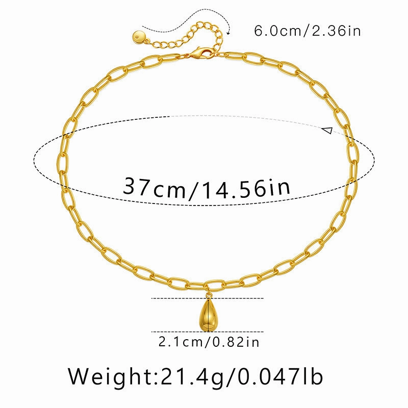 Wholesale Real Gold Electroplated Thick Chain Heavy Metal Style Necklace