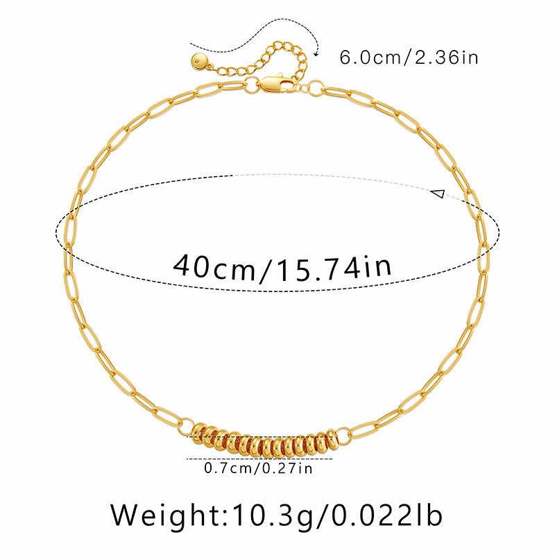 Wholesale Real Gold Electroplated Thick Chain Heavy Metal Style Necklace