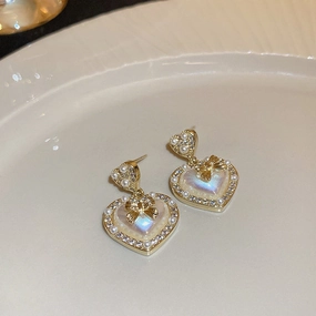 Wholesale Real Gold Plated Silver Needle Vintage Earrings Imitation Pearl