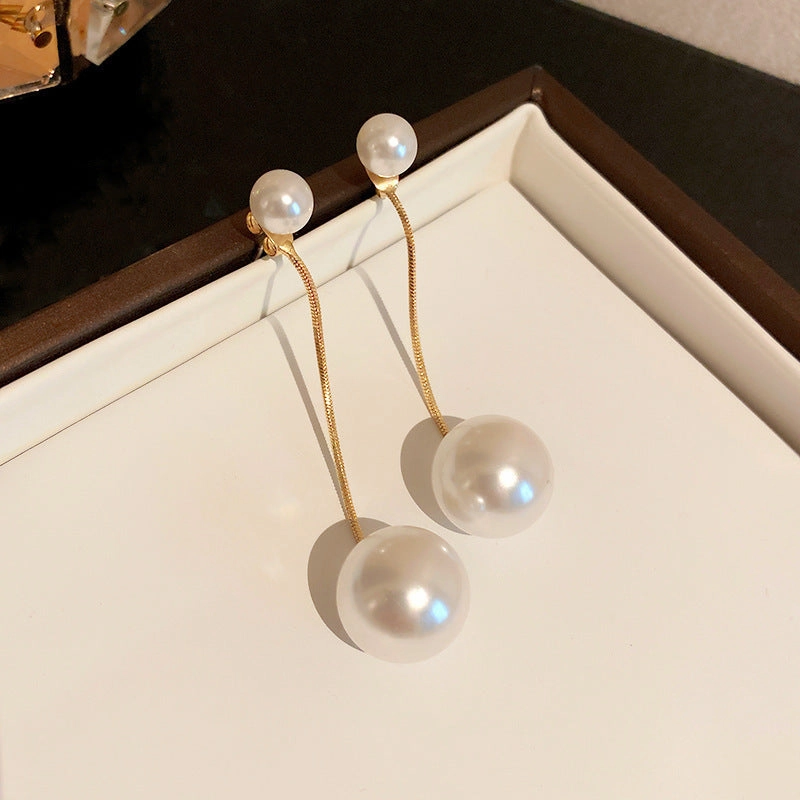 Wholesale Real Gold Plated Silver Needle Vintage Earrings Imitation Pearl