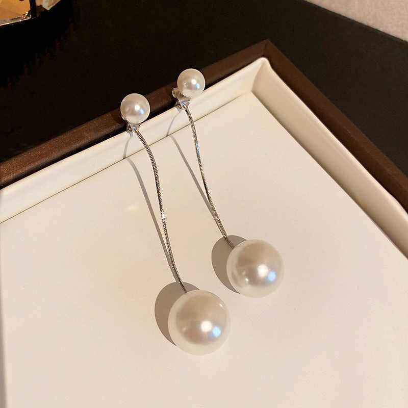 Wholesale Real Gold Plated Silver Needle Vintage Earrings Imitation Pearl