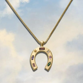 Wholesale real gold U-shaped diamond lucky symbols
