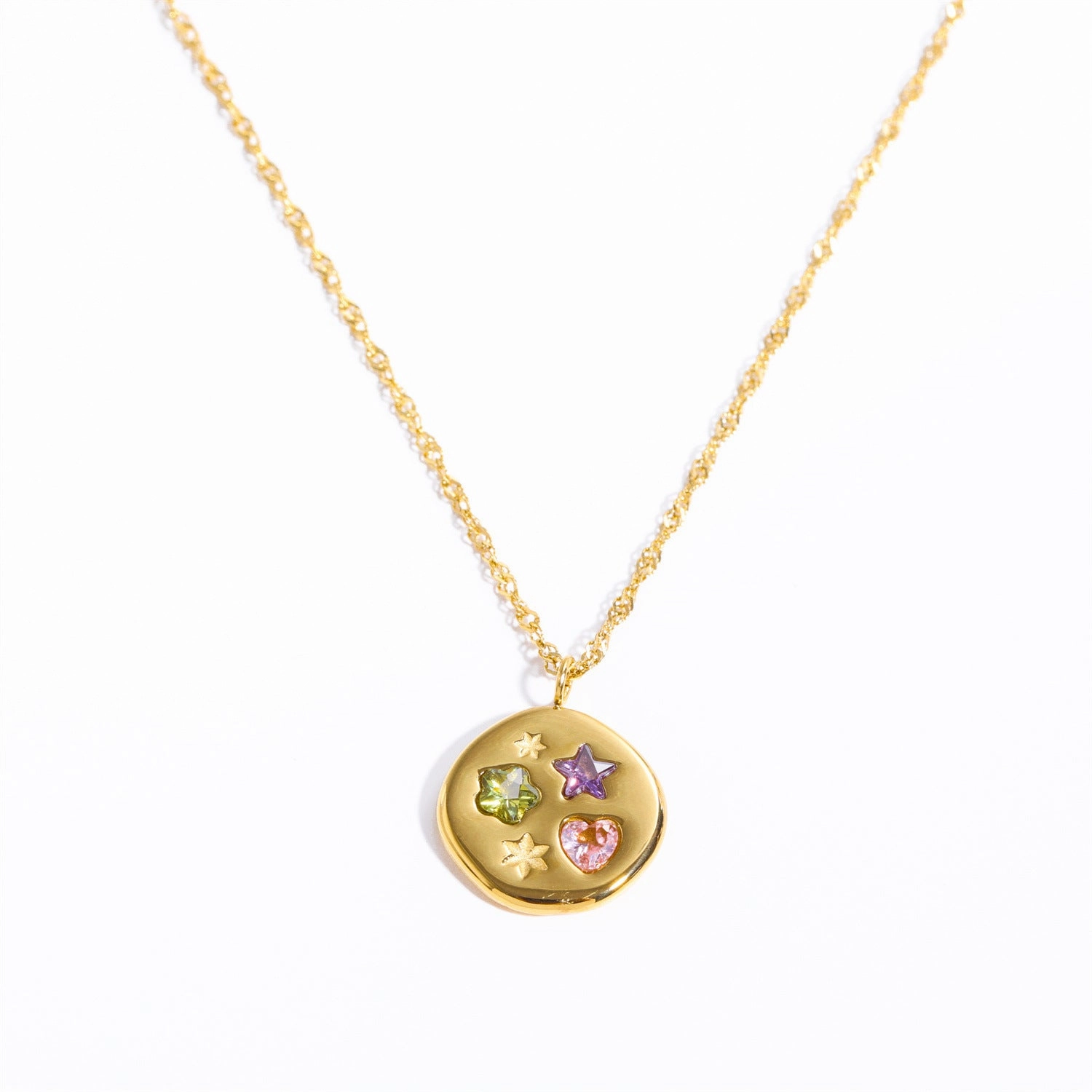 Wholesale real gold U-shaped diamond lucky symbols
