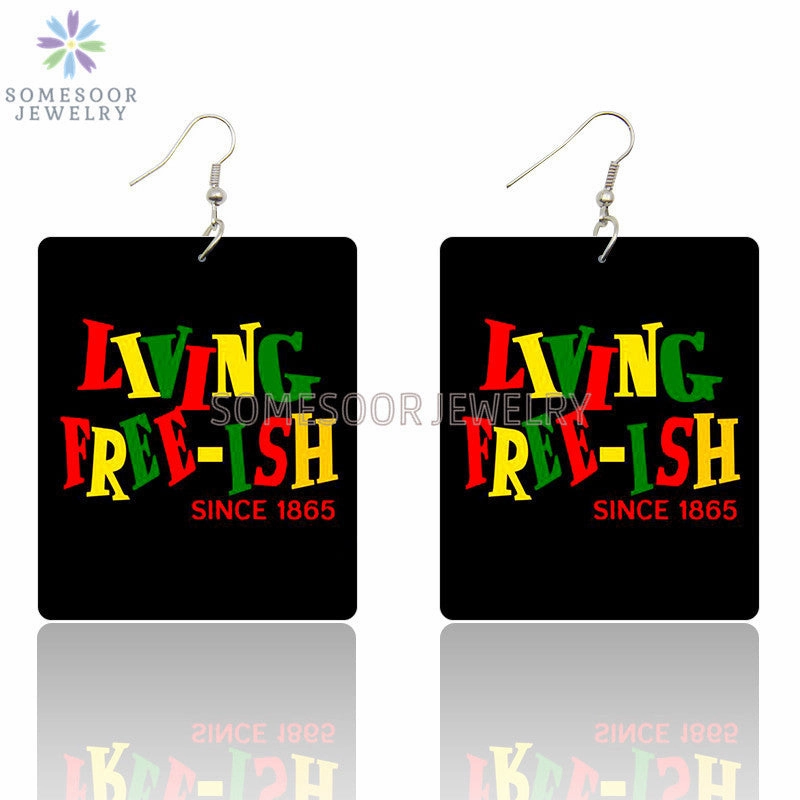 Wholesale Rectangular Exaggerated Wood Earrings