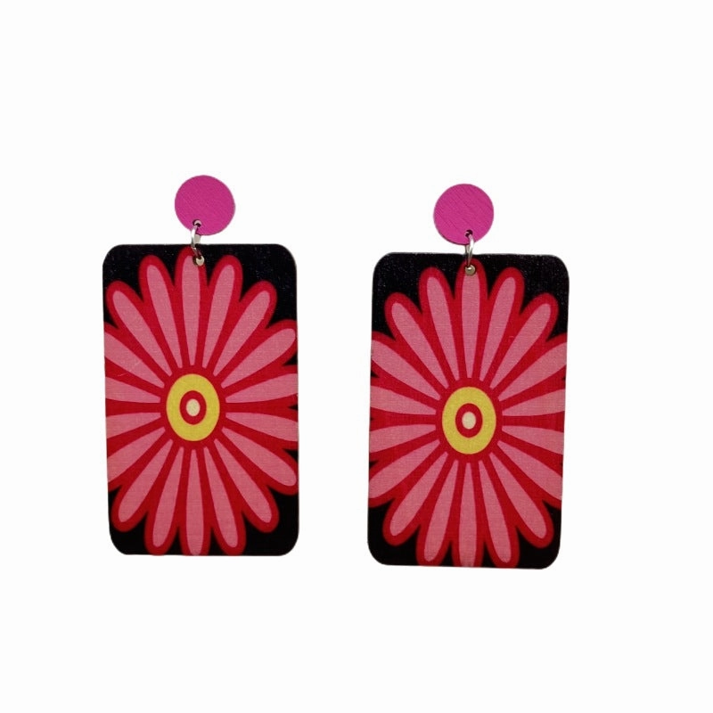 Wholesale Rectangular Wood Earrings