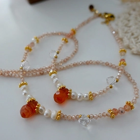 Wholesale Red Agate Freshwater Pearl Necklaces and Bracelets