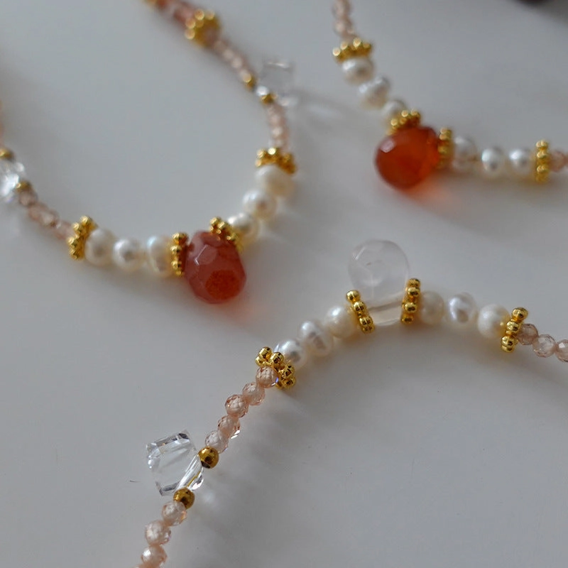 Wholesale Red Agate Freshwater Pearl Necklaces and Bracelets