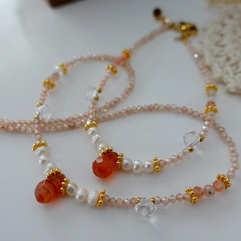 Wholesale Red Agate Freshwater Pearl Necklaces and Bracelets