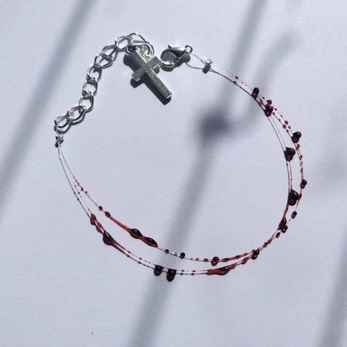 Wholesale Red Blood Drop Creative Cross Superfine Bracelet