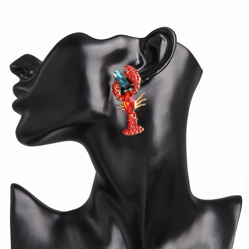 Wholesale Red Lobster Alloy Earrings