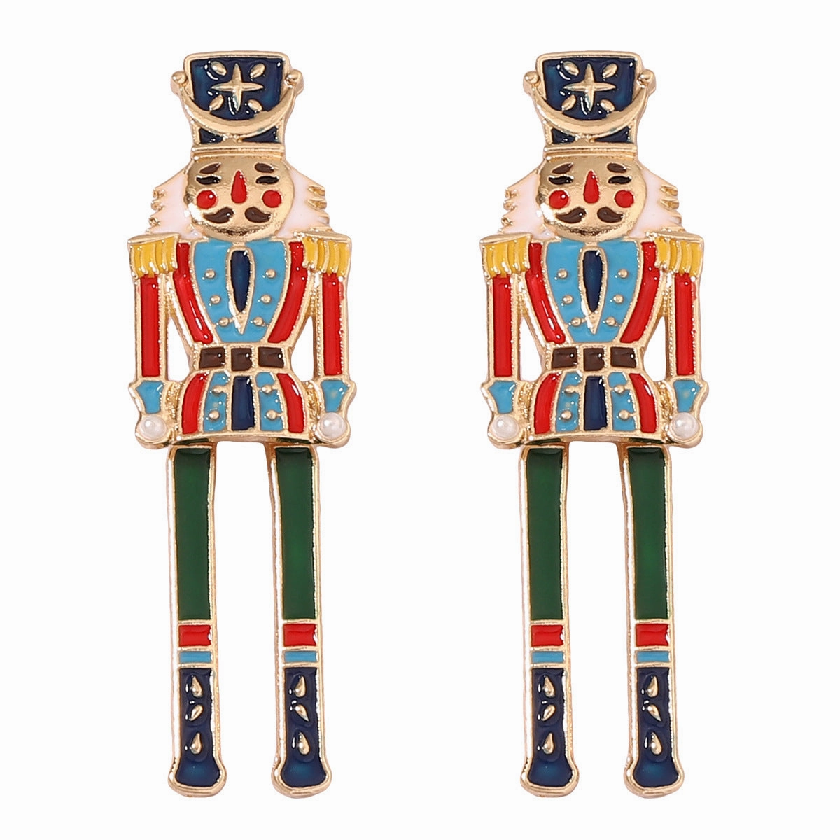 Wholesale Red Soldier Zinc Alloy Earrings