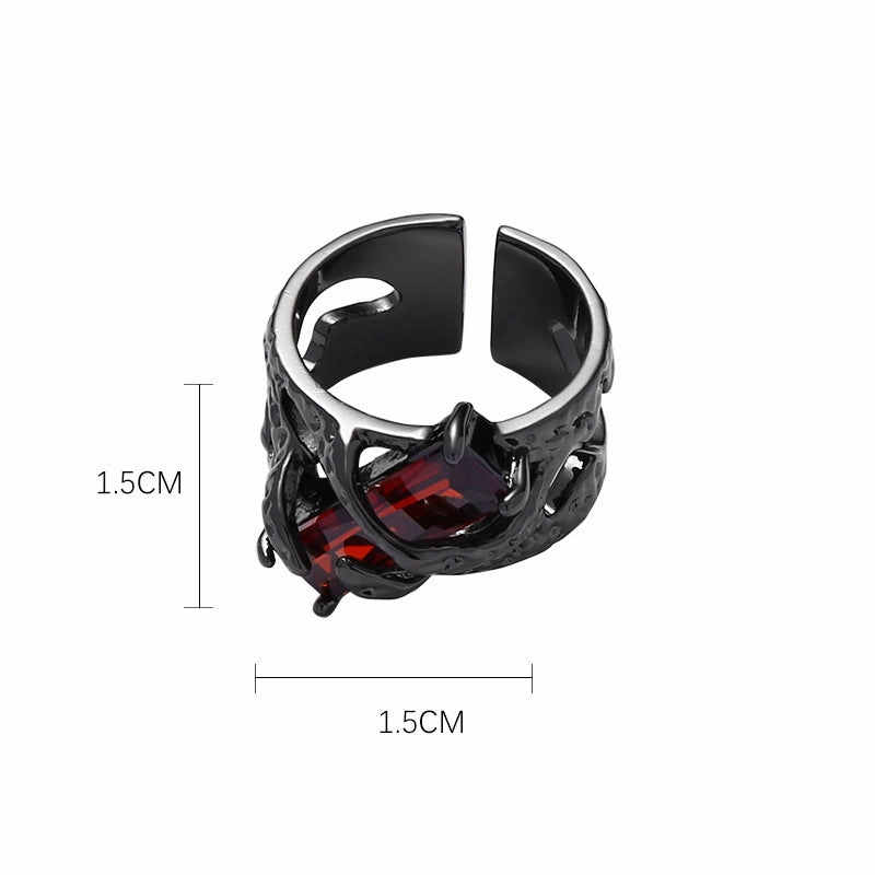 Wholesale Red Zircon Alloy Ring