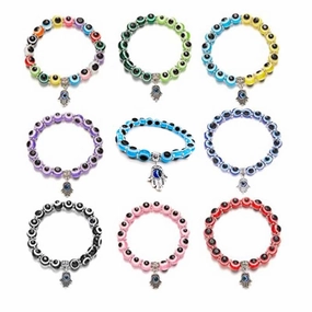 Wholesale Resin Ball Devil's Eye Bead Bracelet
