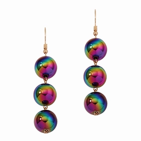 Wholesale Resin Colorful Ball Long Spliced Earrings