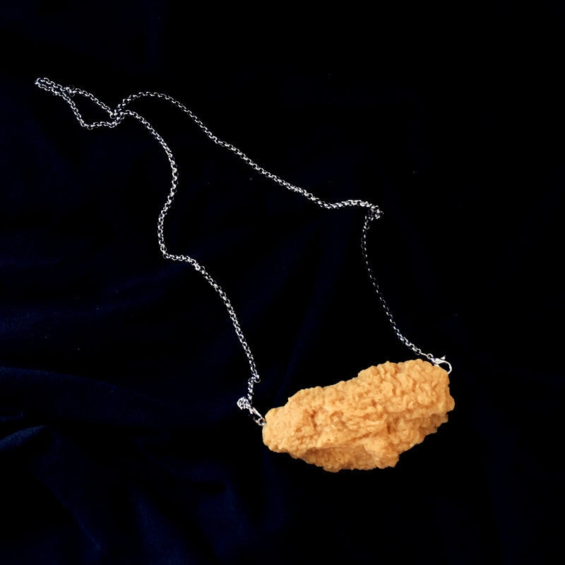 Wholesale Resin Handmade Fried Chicken Wings Necklace Simulation Grilled Necklace