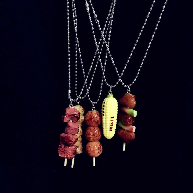 Wholesale Resin Handmade Fried Chicken Wings Necklace Simulation Grilled Necklace