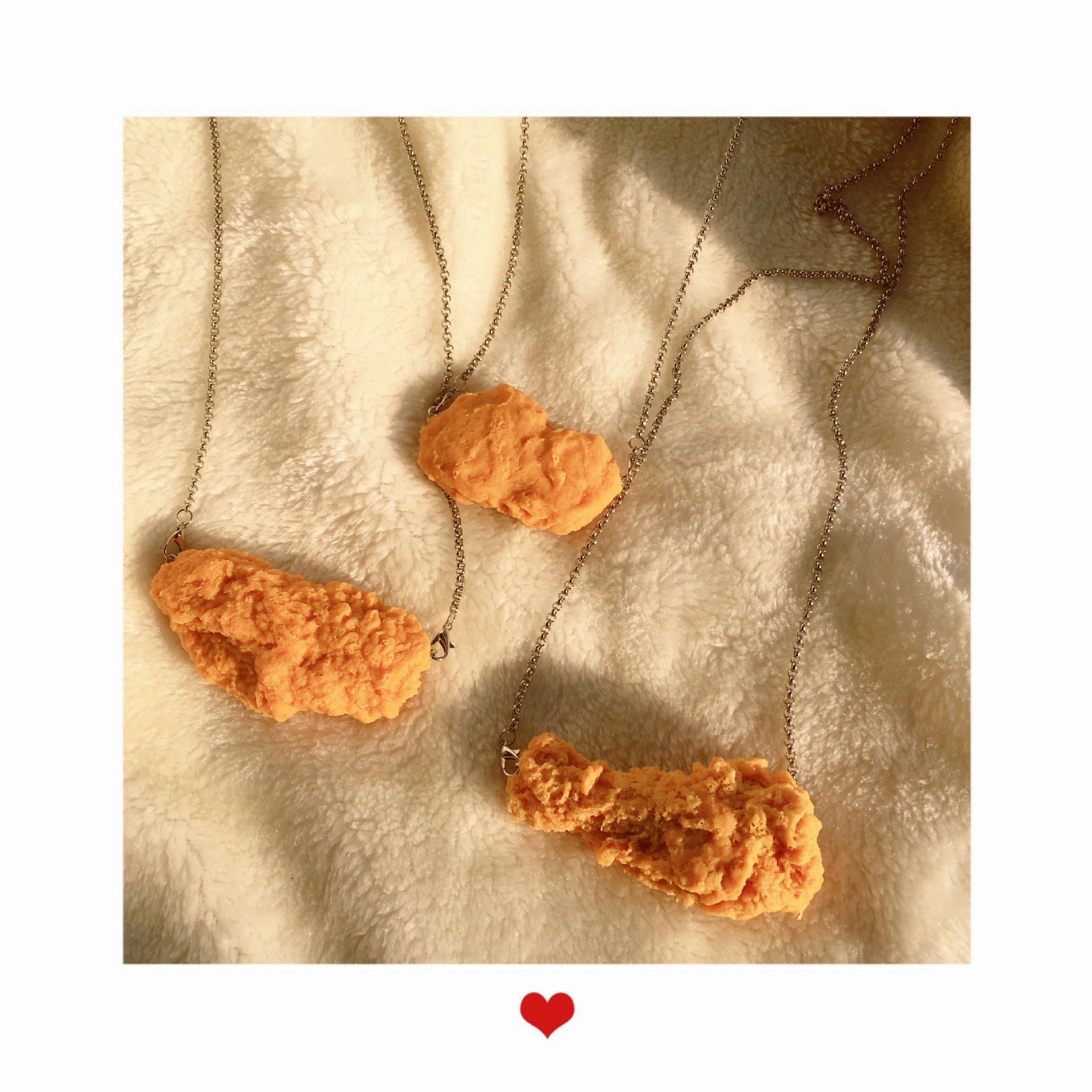 Wholesale Resin Handmade Fried Chicken Wings Necklace Simulation Grilled Necklace