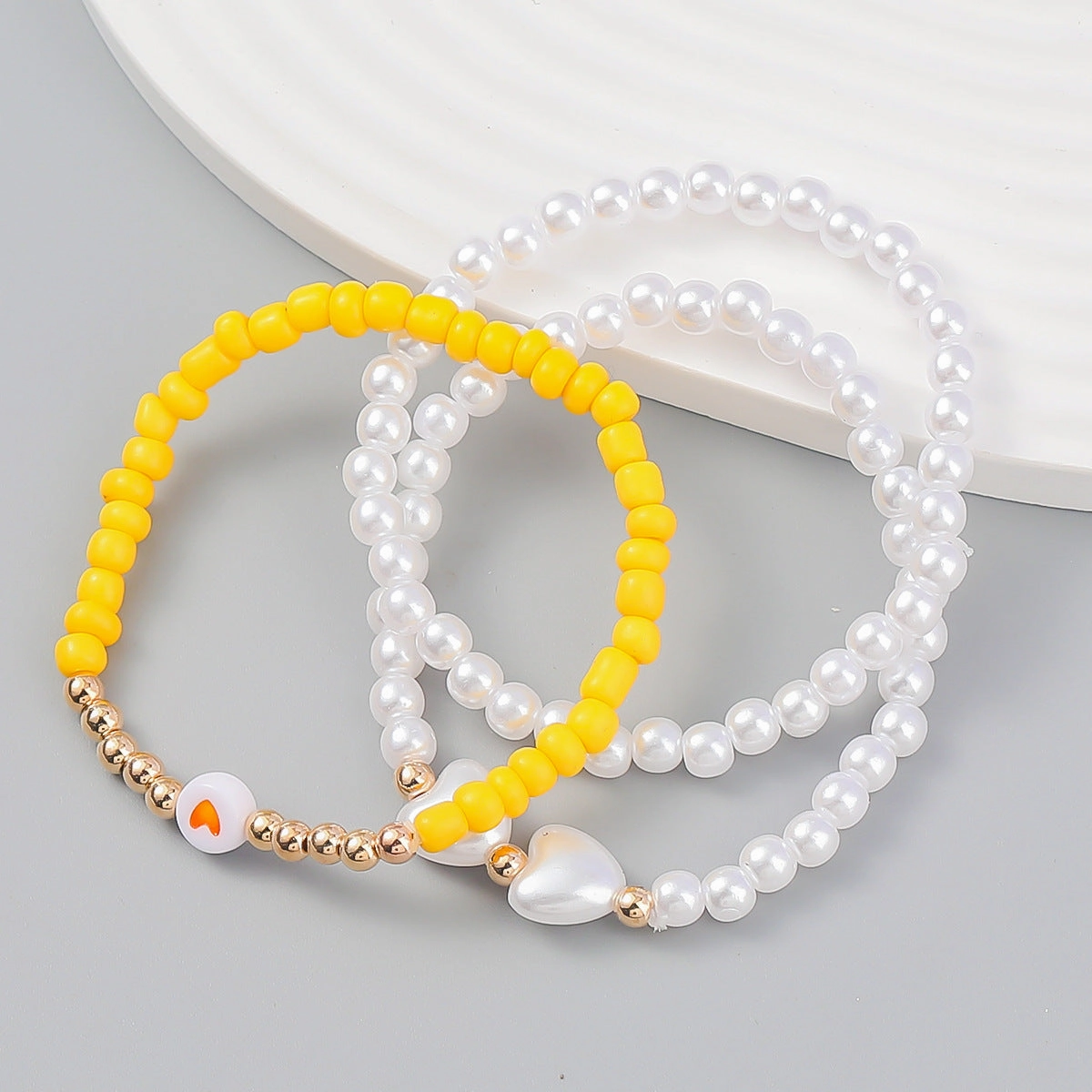 Wholesale Resin Imitation Pearl Bracelet Set of Three