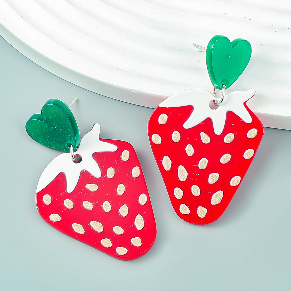 Wholesale Resin Strawberry Mushroom Earrings