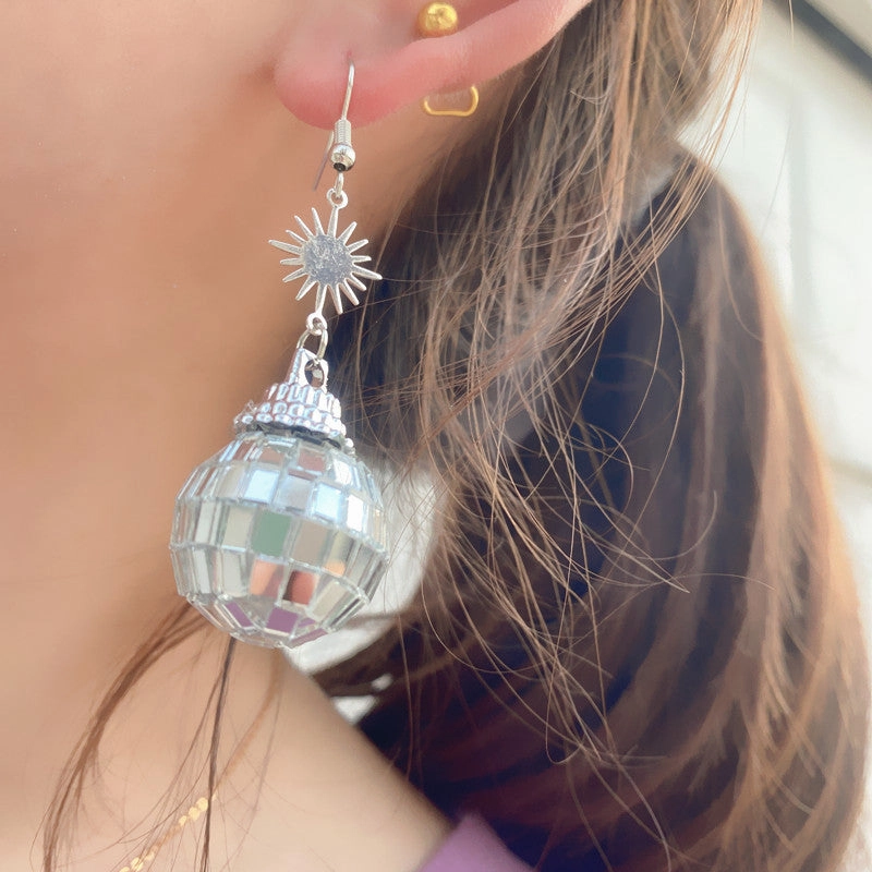 Wholesale Retro Disco Long Ball Earrings