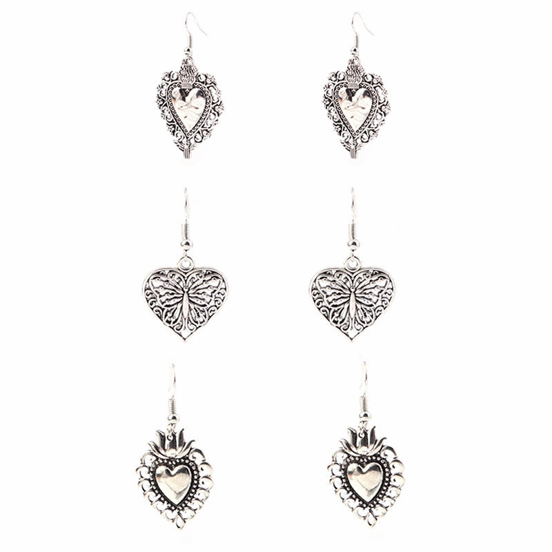 Wholesale Retro Ethnic Style Love Earrings Set