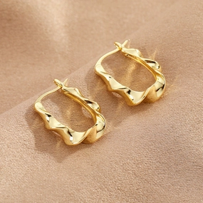 Wholesale Retro Geometric Irregular Wave Pattern Earrings