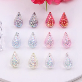 Wholesale Retro High-end Water Drop Acrylic Color Hammered Earrings