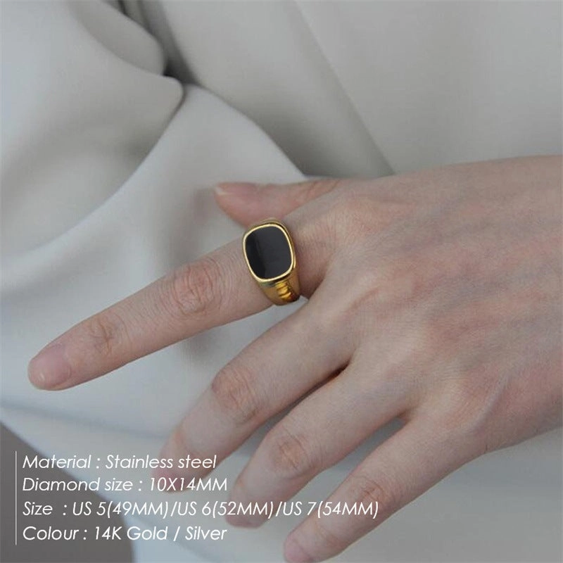 Wholesale retro Hong Kong style stainless steel gold-plated non-fading men's titanium steel ring