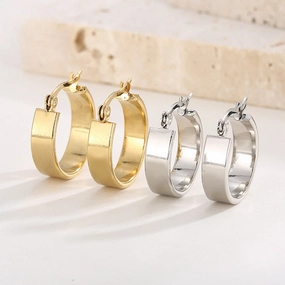Wholesale Retro Niche Circles Sweet Cool Gold Plated Earring