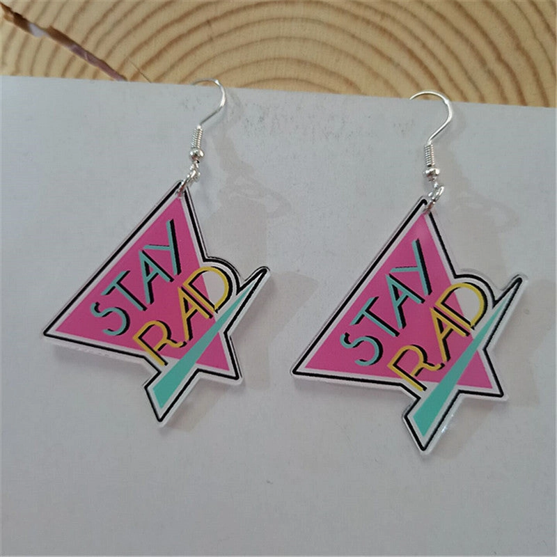 Wholesale Retro Nostalgic Rubik's Cube Game Console Skates Acrylic Earrings