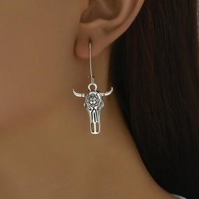 Wholesale retro old western cowboy style animal jewelry earrings