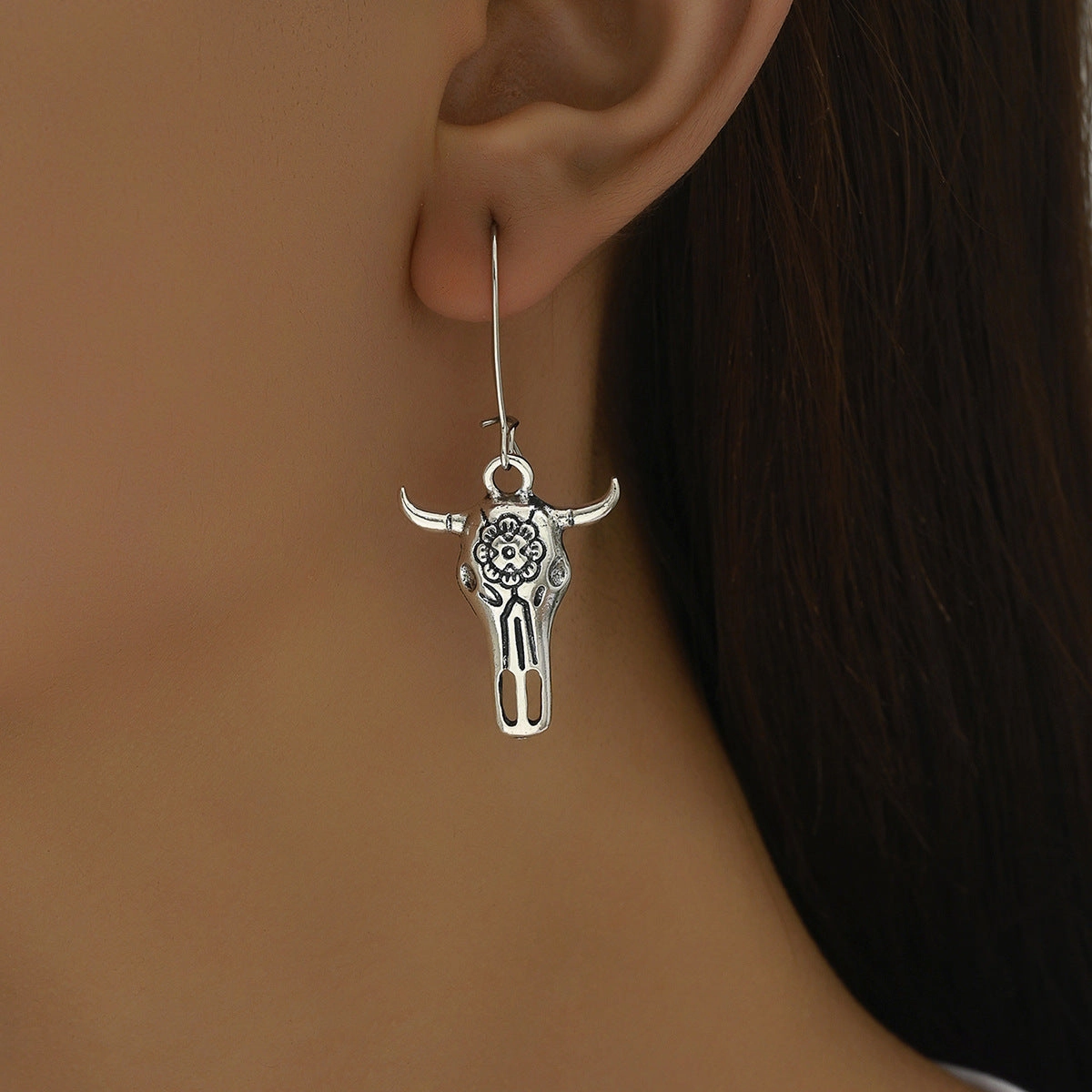 Wholesale retro old western cowboy style animal jewelry earrings