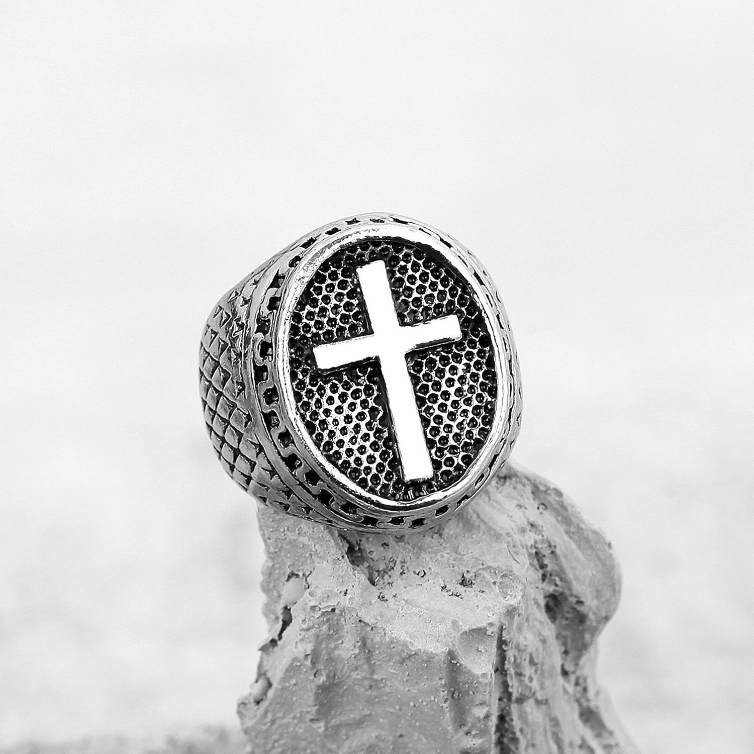 Wholesale Retro Punk Wolf Head Men's Ring Set