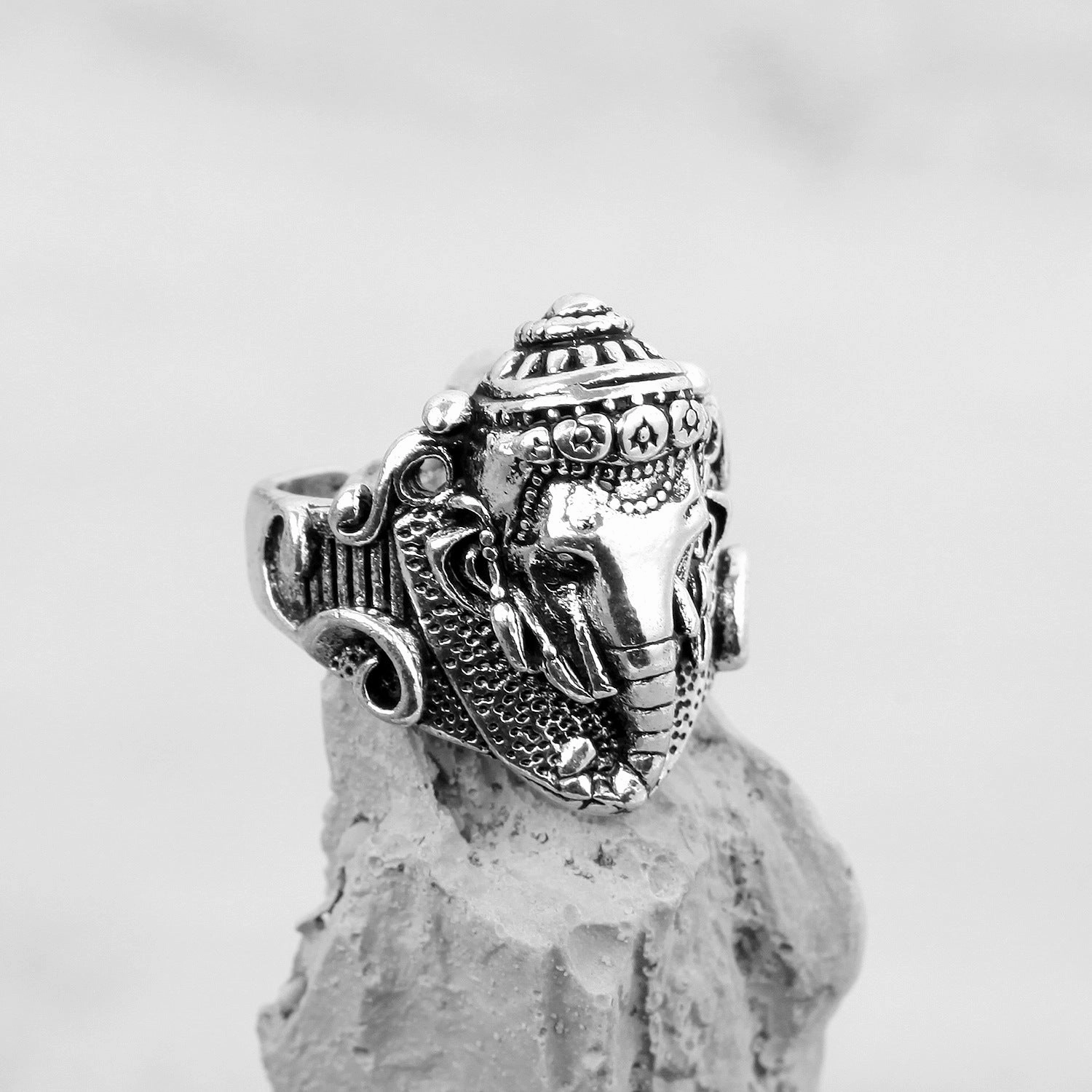 Wholesale Retro Punk Wolf Head Men's Ring Set