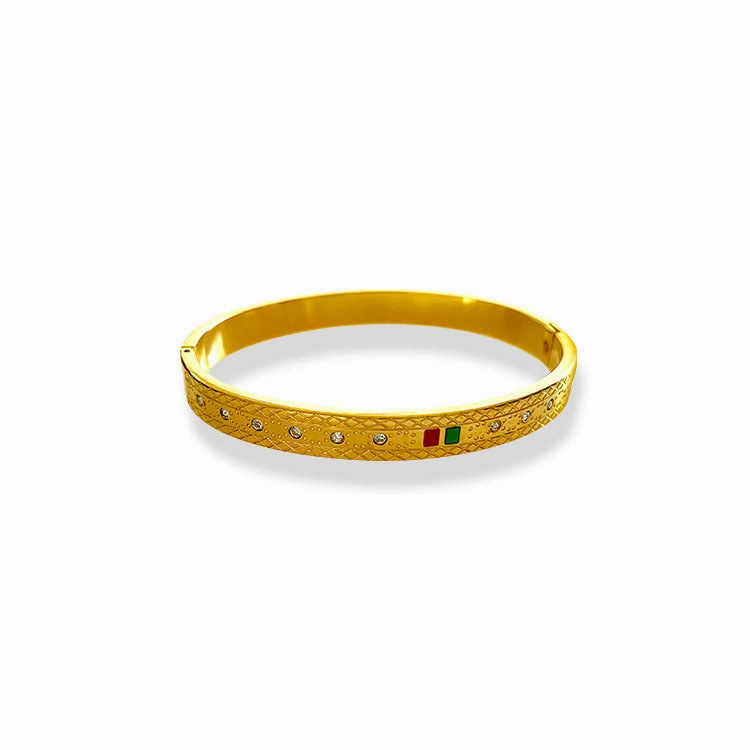 Wholesale Retro Simple Color Jumping Titanium Steel Shiny Bracelet