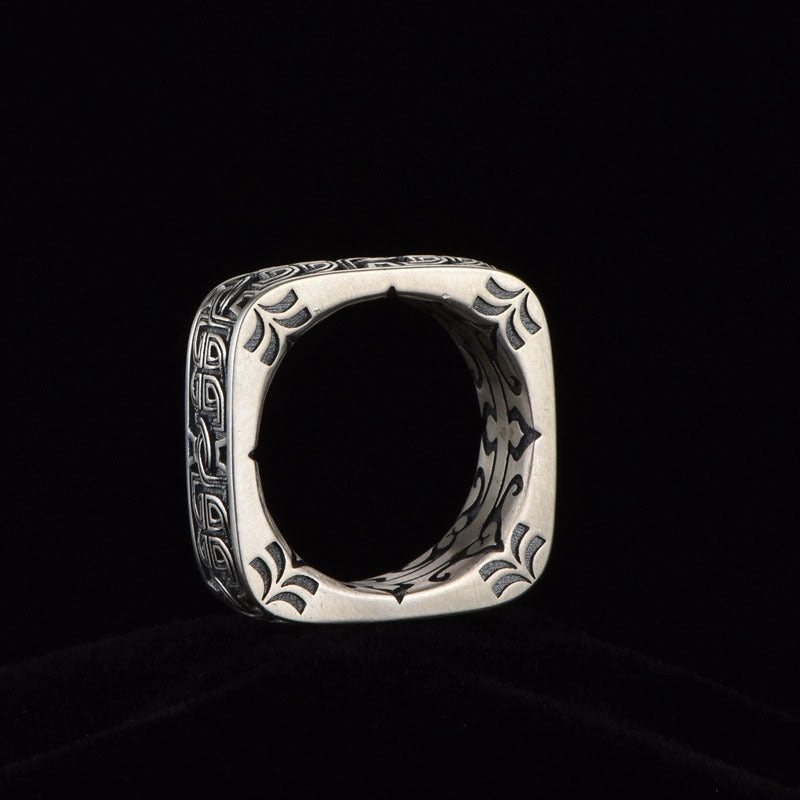 Wholesale Retro Square Men Copper Ring