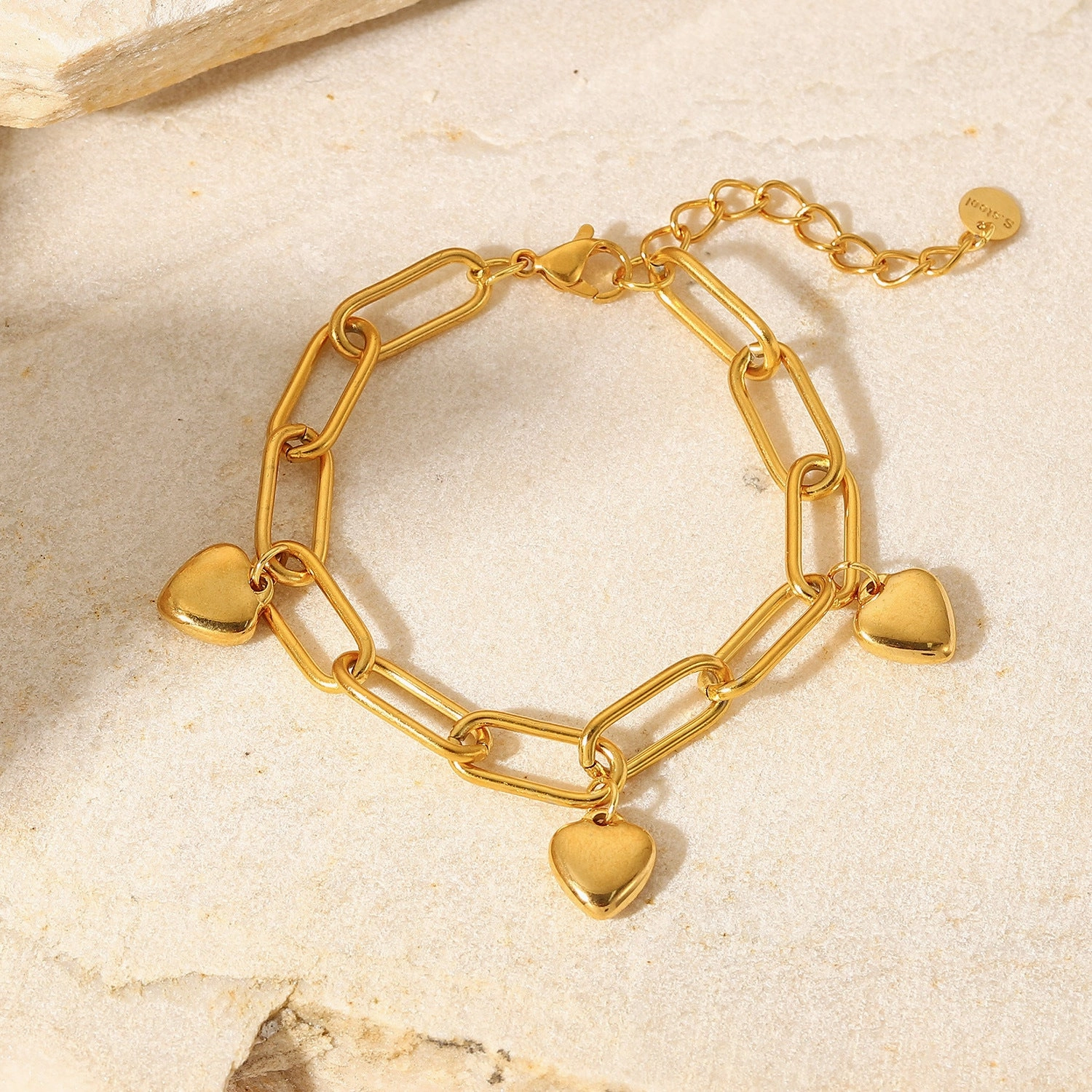 Wholesale Retro Style 18K Gold Love Titanium Steel Bracelet