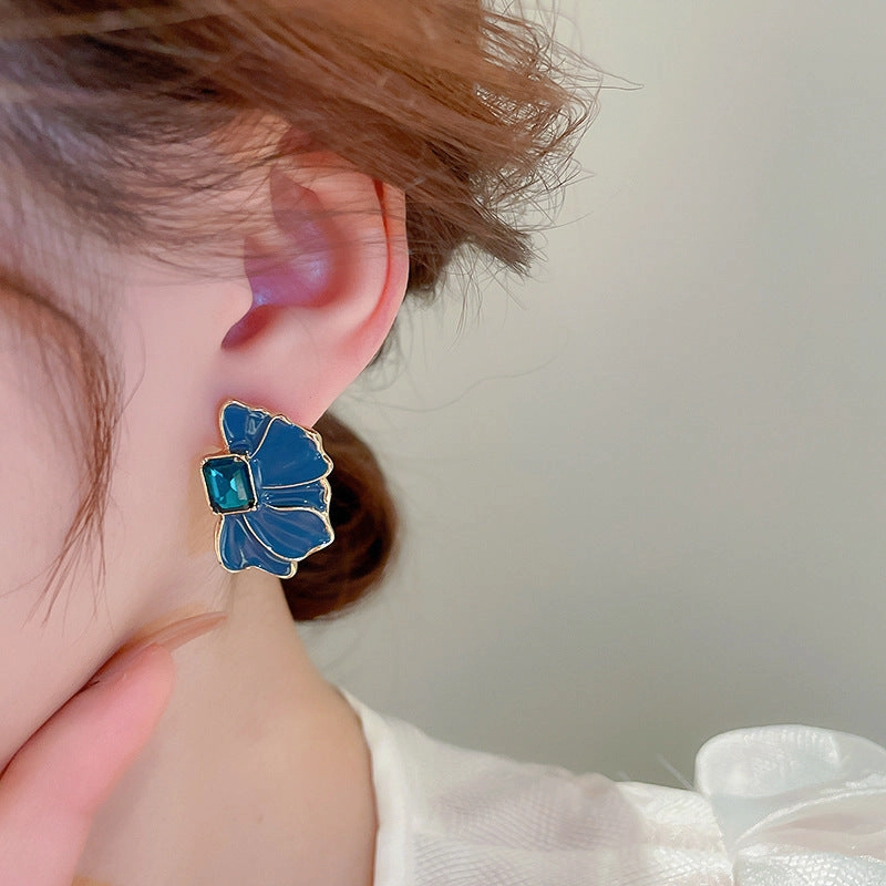 Wholesale Retro Style Butterfly Petal Oil Drop Earrings