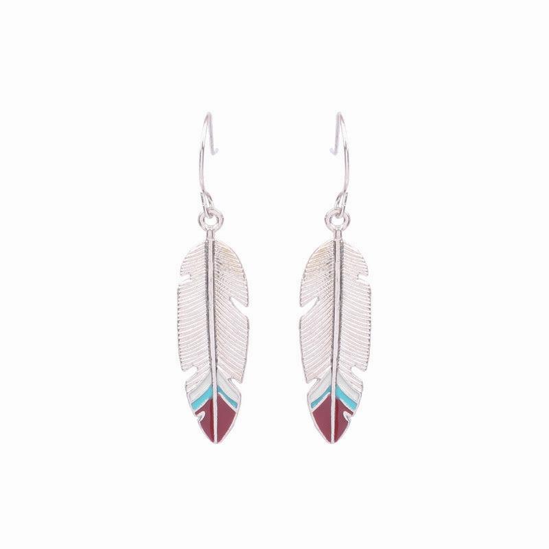 Wholesale Retro Tassel Hollow Alloy Oil Dripping Earrings Set