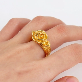 Wholesale Retro Three-dimensional Rose Little Girl Versatile Titanium Steel Ring