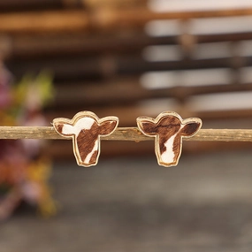 Wholesale Retro Western Style Cowhead Alloy Earrings