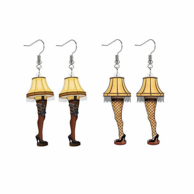 Wholesale Reversible Acrylic Christmas Heels, Stockings, Long Legs, Table Lamp Earrings