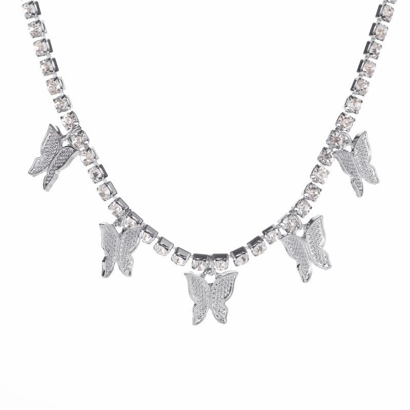 Wholesale Rhinestone Butterfly Necklace