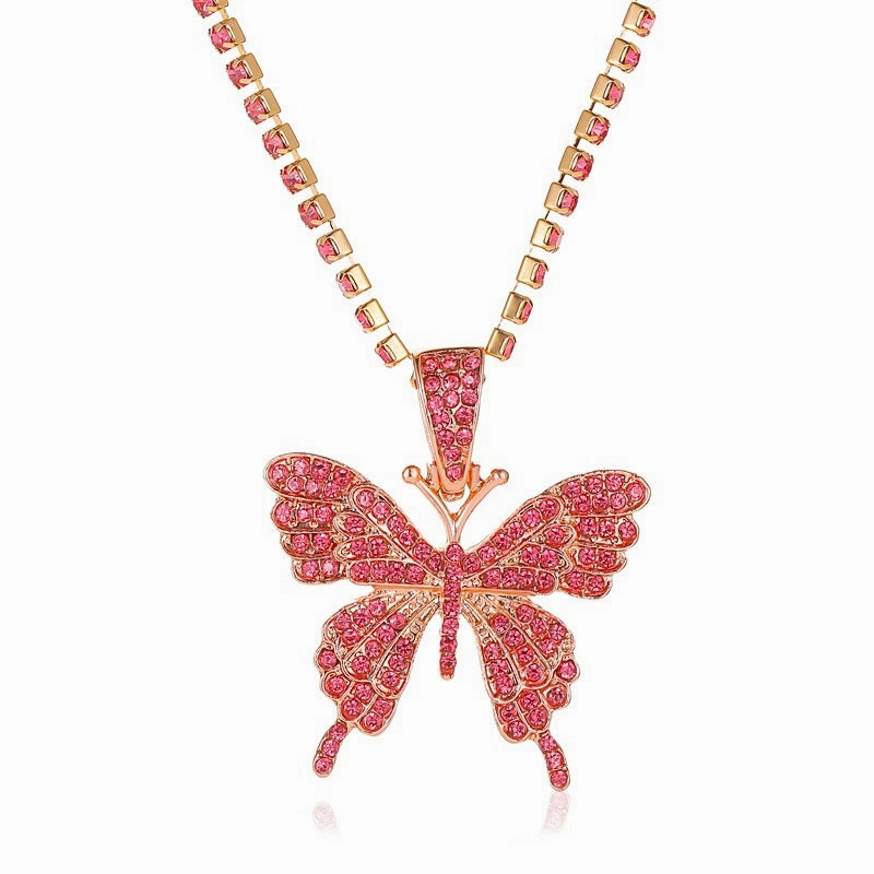 Wholesale Rhinestone Butterfly Necklace