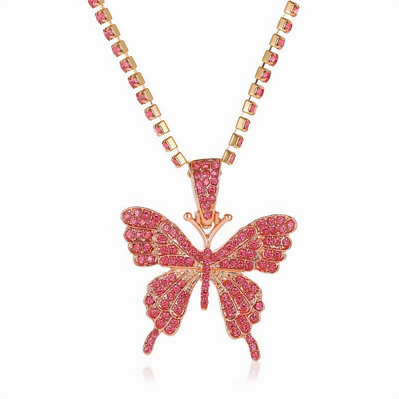 Wholesale Rhinestone Butterfly Necklace