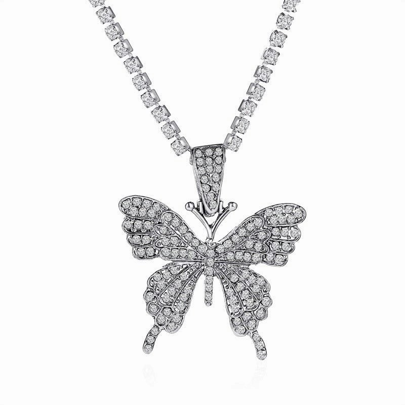 Wholesale Rhinestone Butterfly Necklace