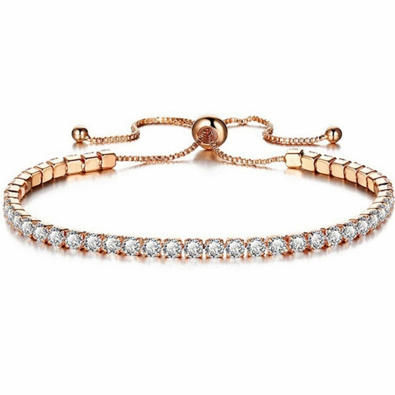 Wholesale Rhinestone Claw Chain Adjustable Single Row Full Diamond Bracelet