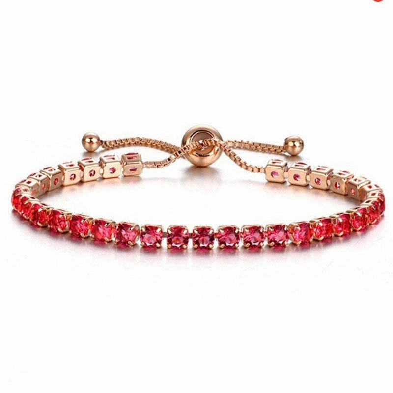 Wholesale Rhinestone Claw Chain Adjustable Single Row Full Diamond Bracelet